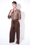 PANTALONE CARGO CON FRANGE TASCHE DAINETTO MORO
