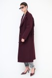 CAPPOTTO LUNGO CON FRANGE DIETRO VINO