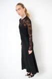 ABITO LUNGO RASO CON PIZZO NERO