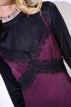 ABITO LUNGO RASO CON PIZZO VINO