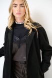 CAPPOTTO LUNGO OVERSIZE DAINETTO NERO