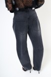 JEANS BARREL SLAVATO NERO