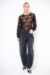 JEANS BARREL SLAVATO NERO