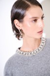 MAGLIA PARICOLLO STRASS LANA CACHEMIRE GRIGIO MEDIO