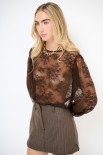 MAGLIA OVER CON POLSINO MANICA PIZZO MORO