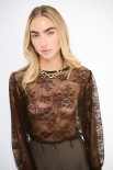 MAGLIA OVER CON POLSINO MANICA PIZZO MORO