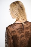 MAGLIA OVER CON POLSINO MANICA PIZZO MORO