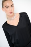 MAGLIA SCOLLO V MANICA LUNGA RASO NERO