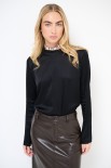 MAGLIA GIROCOLLO  MANICA LUNGA RASO NERO