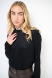 MAGLIA GIROCOLLO  MANICA LUNGA RASO NERO