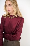MAGLIA GIROCOLLO  MANICA LUNGA RASO BORDEAUX