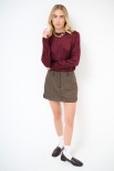 MAGLIA GIROCOLLO  MANICA LUNGA RASO BORDEAUX