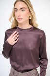 MAGLIA GIROCOLLO  MANICA LUNGA RASO MORO