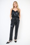 PANTALONE JOGGER ECOPELLE NERO