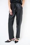 PANTALONE JOGGER ECOPELLE NERO
