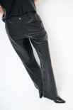 PANTALONE DRITTO ECOPELLE NERO