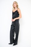 PANTALONE DRITTO ECOPELLE NERO