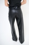 PANTALONE DRITTO ECOPELLE NERO