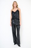 PANTALONE DRITTO ECOPELLE NERO