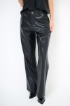 PANTALONE DRITTO ECOPELLE NERO
