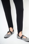 LEGGINS PUNTO MILANO CON ELASTICO CAVIGLIA NERO