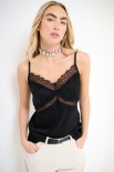 TOP CON PIZZO RASO NERO