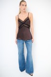 TOP CON PIZZO RASO MORO