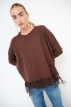MAGLIA CROP CON FRANGE MORO