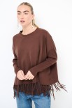 MAGLIA CROP CON FRANGE MORO