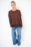 MAGLIA CROP CON FRANGE MORO