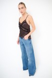 JEANS DRITTO STONE VITA ALTA BLU
