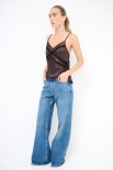 JEANS DRITTO STONE VITA ALTA BLU