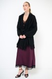 CARDIGAN APERTO FRANGE + CINTURA NERO