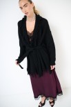 CARDIGAN APERTO FRANGE + CINTURA NERO