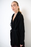 CARDIGAN APERTO FRANGE + CINTURA NERO