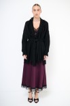 CARDIGAN APERTO FRANGE + CINTURA NERO