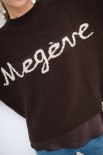 MAGLIA PARICOLLO OVER SCRITTA INTARSIO MEGEVE MORO