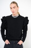 MAGLIA PARICOLLO ROUCHES MANICA NERO
