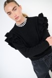 MAGLIA PARICOLLO ROUCHES MANICA NERO
