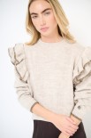 MAGLIA PARICOLLO ROUCHES MANICA BURRO