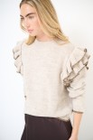 MAGLIA PARICOLLO ROUCHES MANICA BURRO