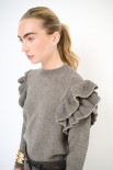 MAGLIA PARICOLLO ROUCHES MANICA FANGO