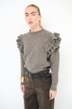 MAGLIA PARICOLLO ROUCHES MANICA FANGO
