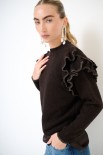 MAGLIA PARICOLLO ROUCHES MANICA MORO