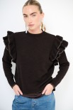 MAGLIA PARICOLLO ROUCHES MANICA MORO