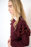 MAGLIA PARICOLLO ROUCHES MANICA VINO
