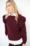 MAGLIA PARICOLLO ROUCHES MANICA VINO
