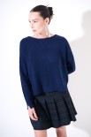 MAGLIA OVER CUCITURA CENTRALE BLU