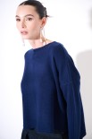 MAGLIA OVER CUCITURA CENTRALE BLU
