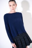 MAGLIA OVER CUCITURA CENTRALE BLU